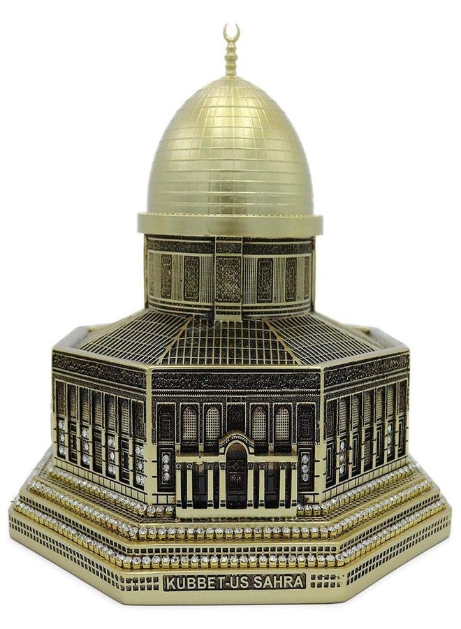 Modefa Islamic Turkish Home Decor Showpiece Gift Al Aqsa Mosque Dome of The Rock Jerusalem Replica (Gold) - Image 1